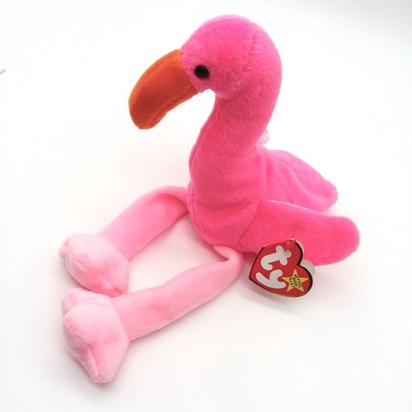 TY Beanie Baby  PINKY The Flamingo Hang Tush Tag Bean Bag Plush Retired 1995 - Picture 2 of 14